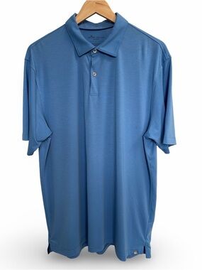 Peter Millar Men’s Seaside Jersey Golf Polo Blue Size Large
